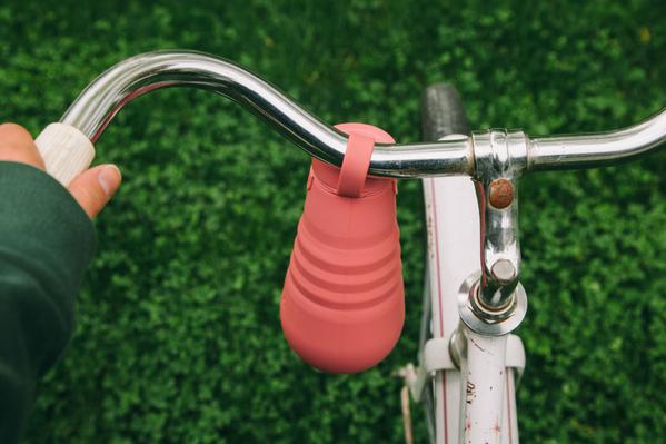 Stojo bottle attached to bike
